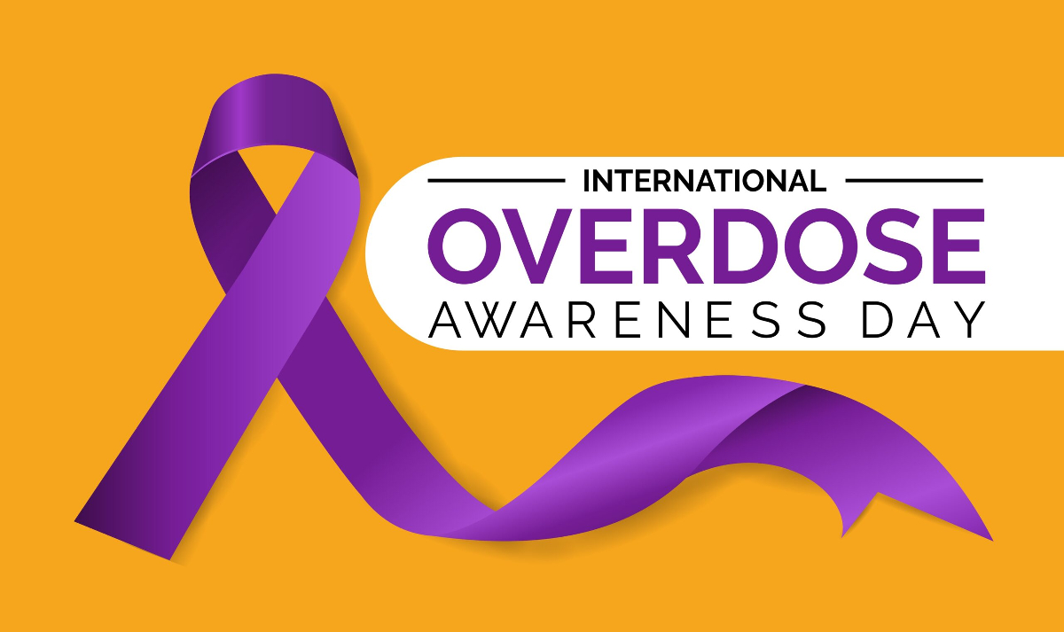 overdose awareness day purple ribbon symbol raising awareness